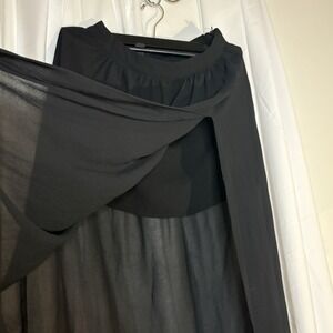 Black Mini Skirt With Mesh Skirt Women's Size Med In Black